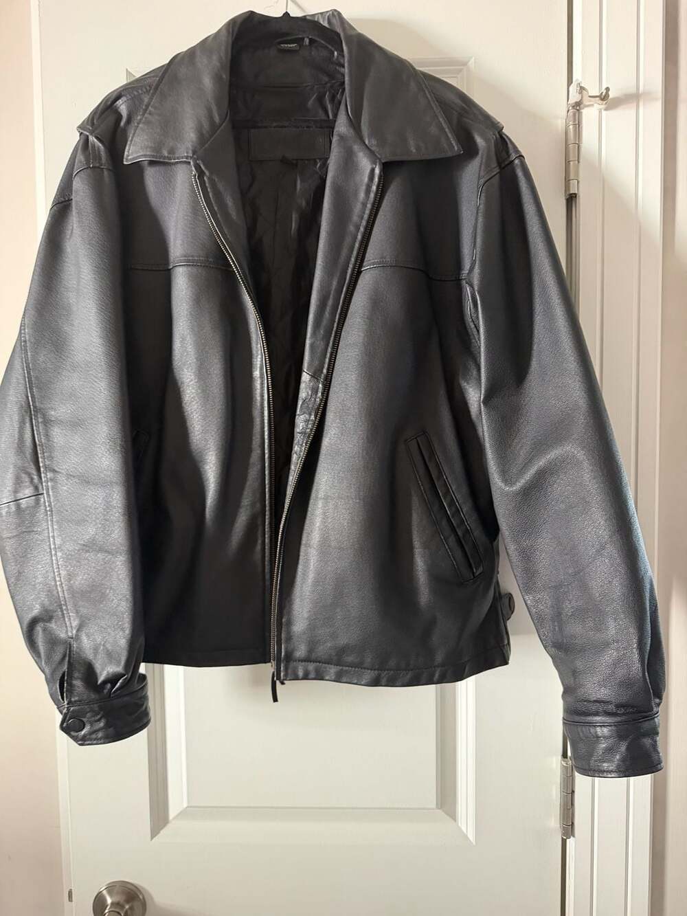 St. John's Bay Men's Black Genuine Leather Jacket